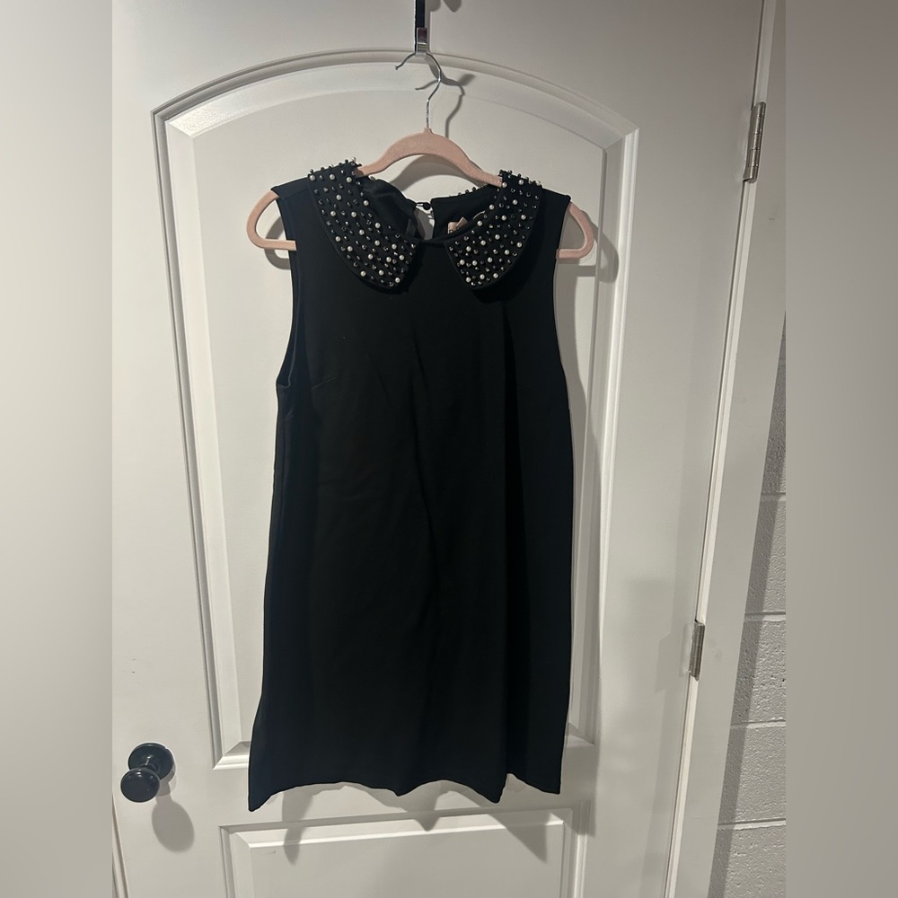 Philosophy Black Dress with Pearl and Gem Details